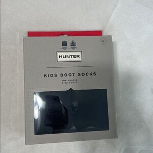 Hunter Kids Boot Socks Fleece Black Size L NIB